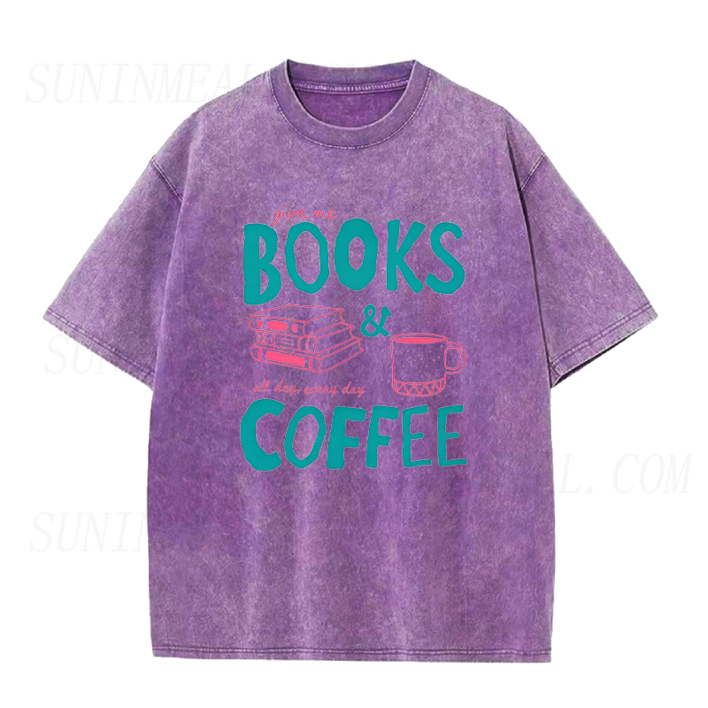 Books & Coffee All Day Unisex Tee