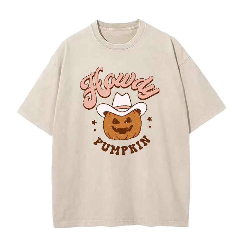 Howdy Pumpkin Western Halloween Unisex Tee