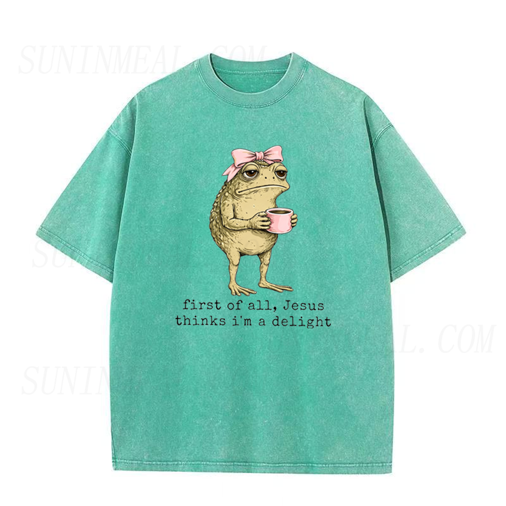 First of All Jesus Thinks I'm A Delight Frog Meme Unisex Tee
