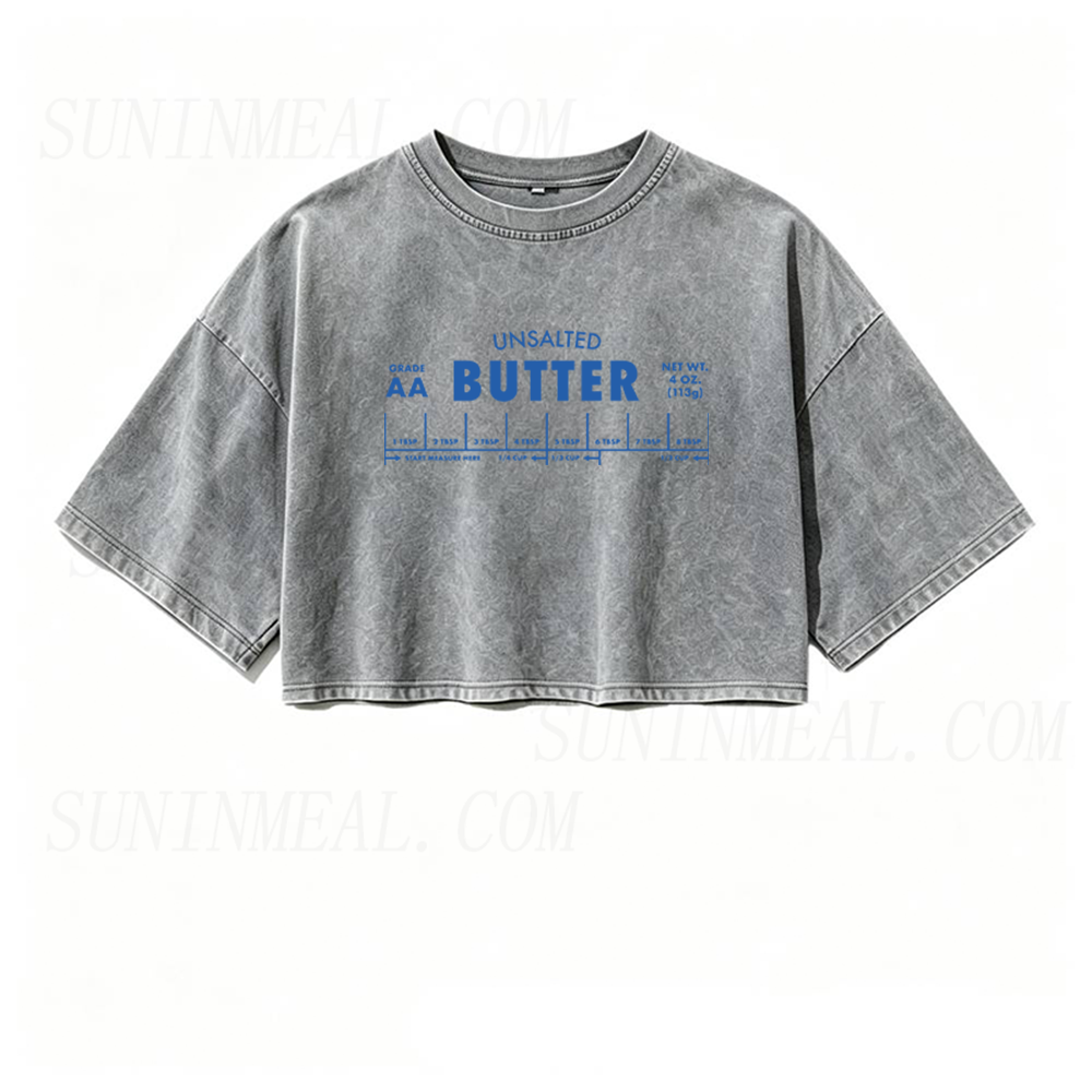 Unsalted Butter Oversized Crop Tee