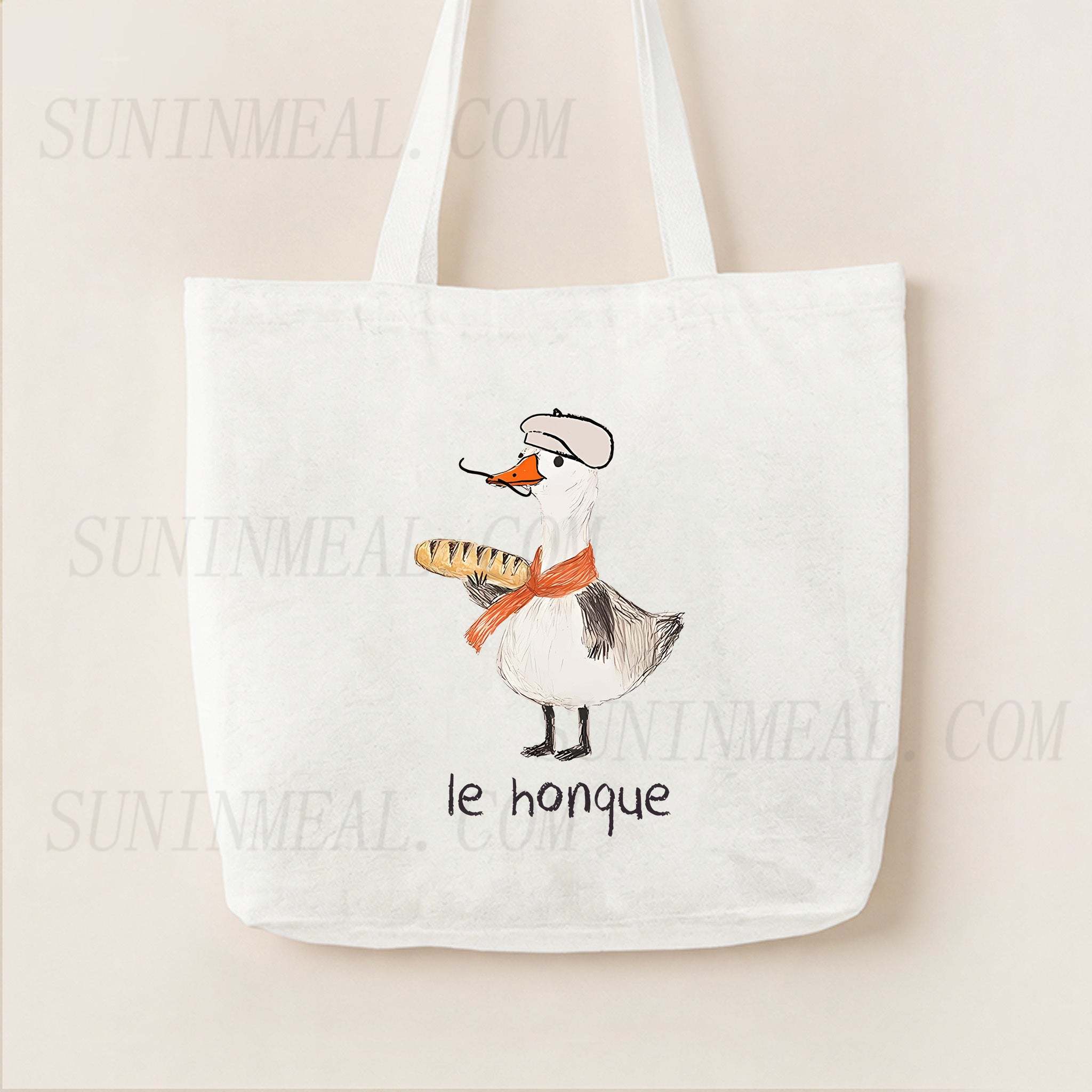 French Goose Canvas Tote Bag