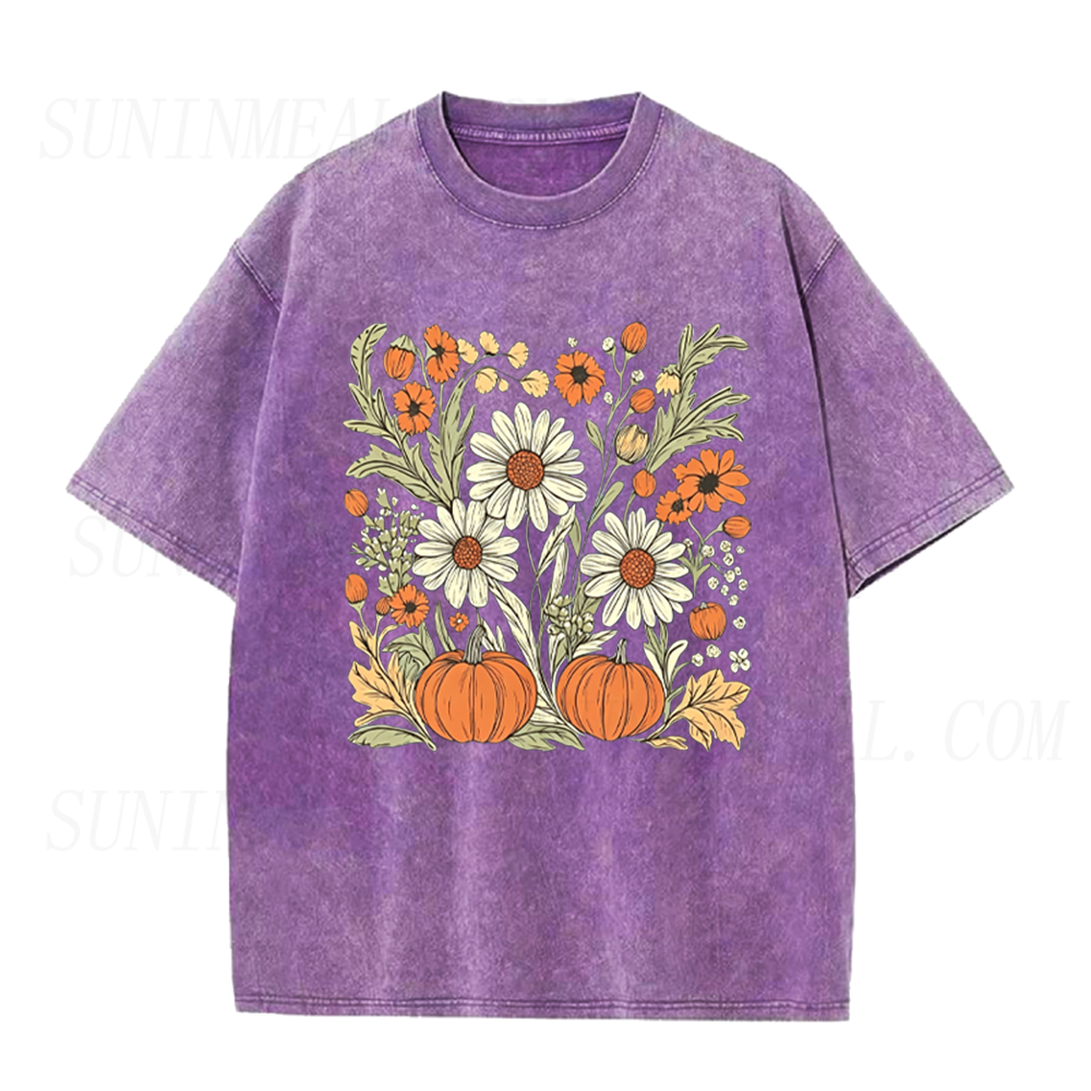 Fall Floral Pumpkin Unisex Tee