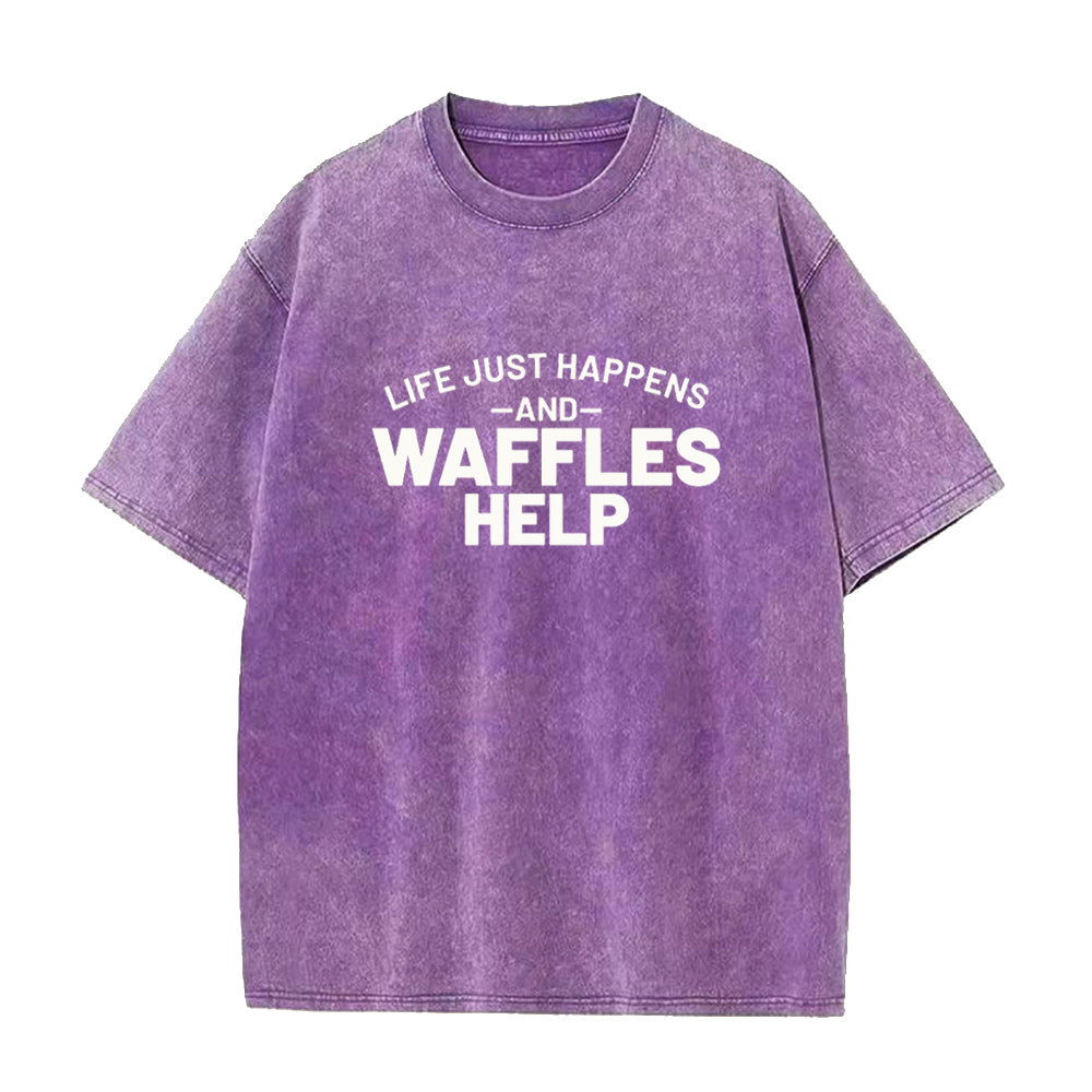 life just happens and waffles help Unisex Tee
