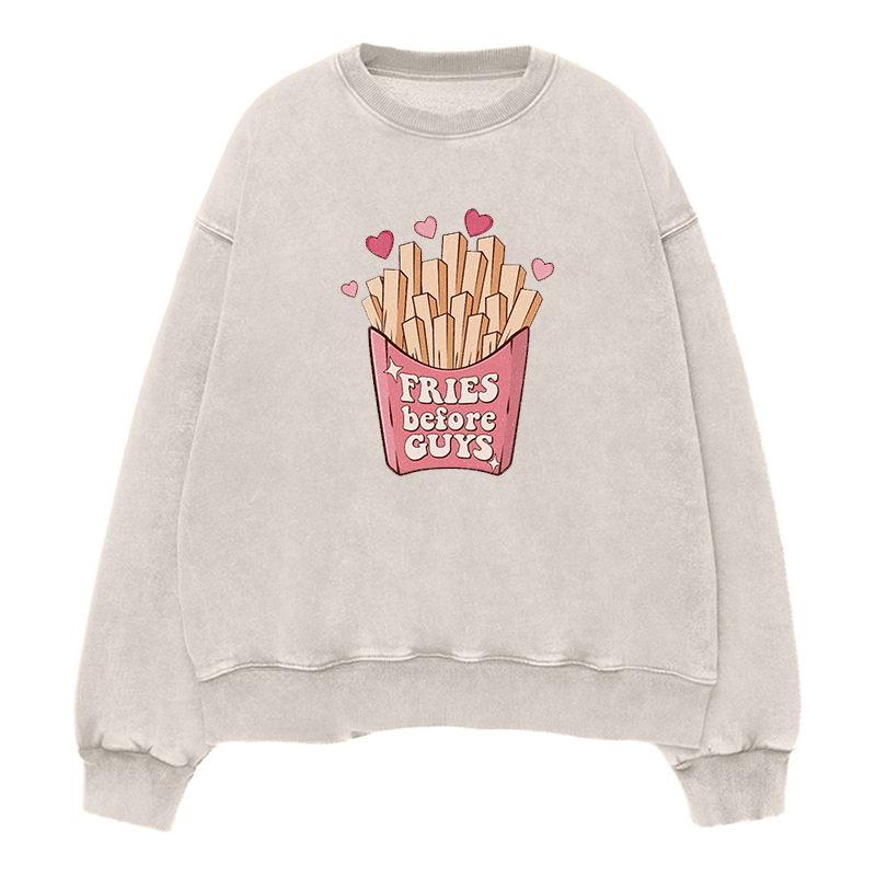 Fries Before Guys Unisex Crewneck Sweatshirt