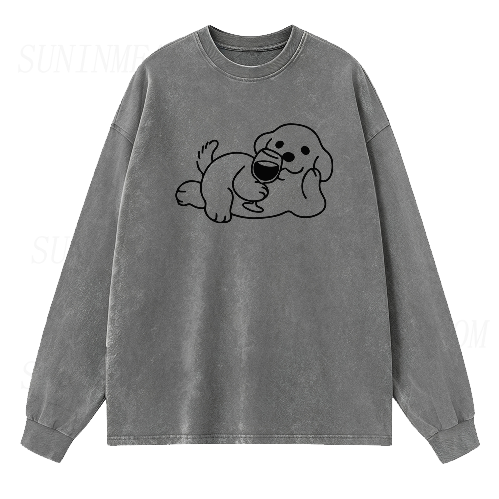 Wine Dog Long Sleeve Unisex Tee
