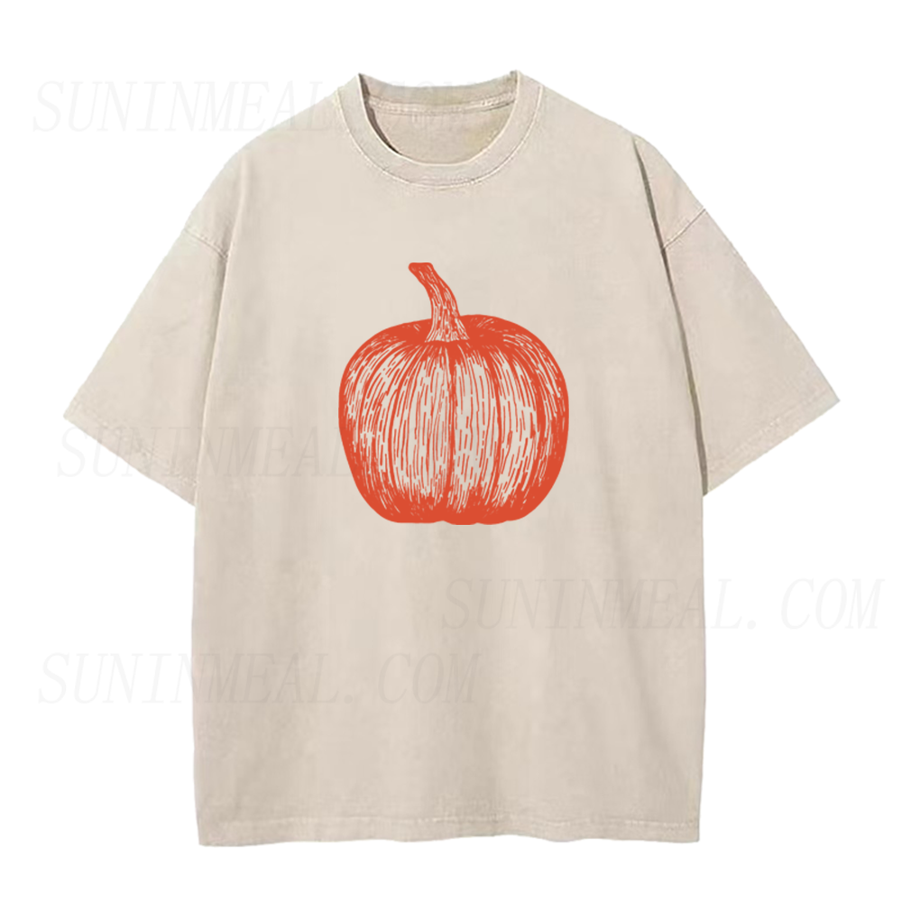 Vintage Line Art Pumpkin Unisex Tee