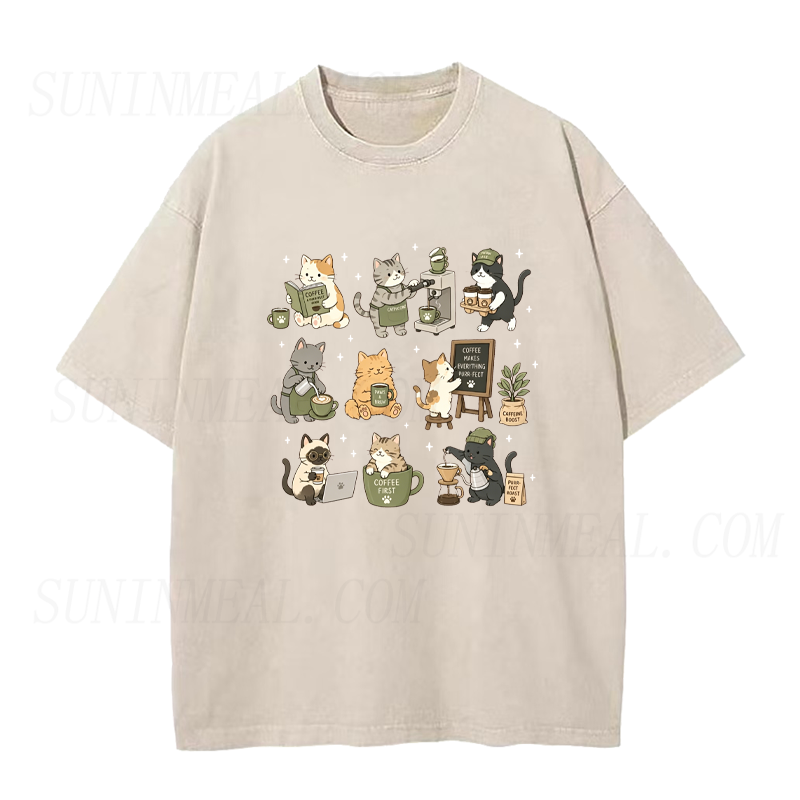 Cute Coffee Cats Unisex Tee
