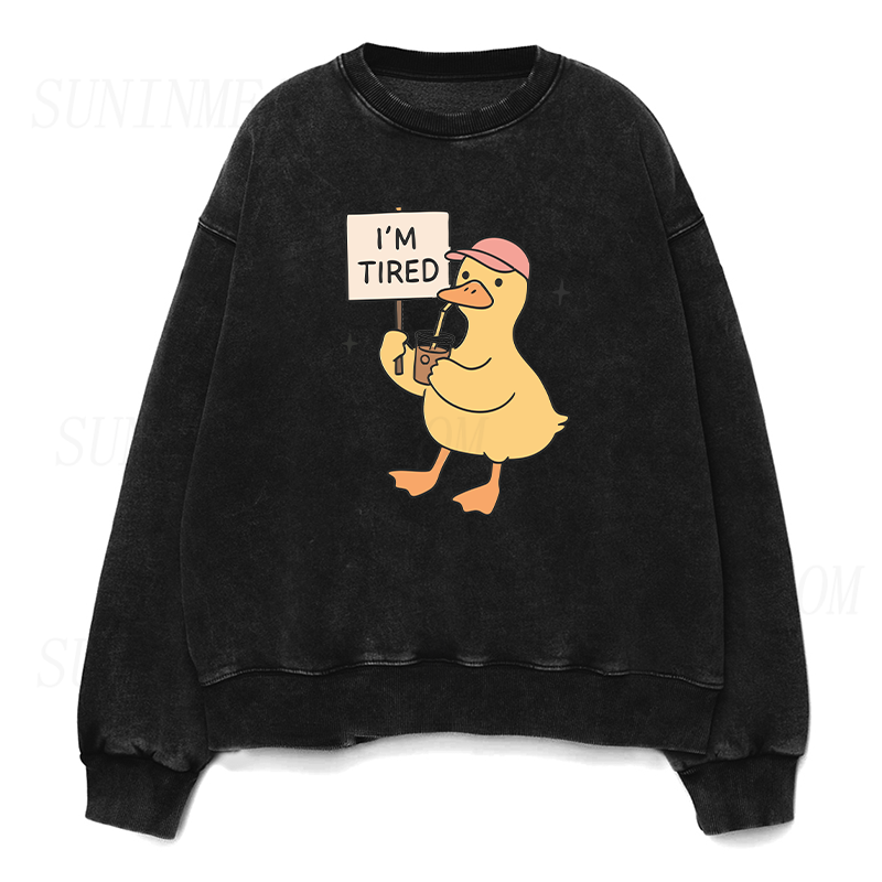 I'm Tired Duck Coffee Unisex Crewneck Sweatshirt