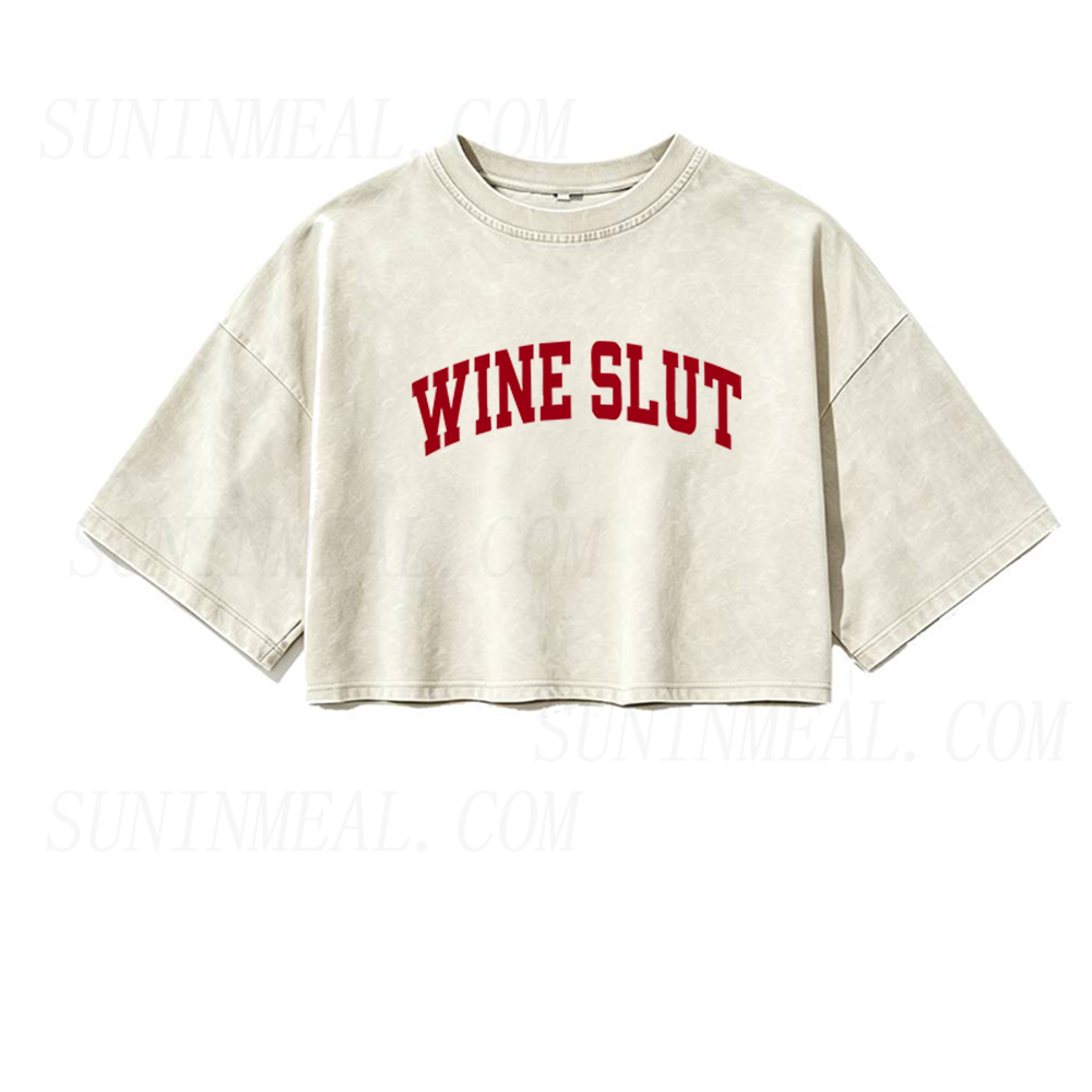 Wine Slut Oversized Crop Tee