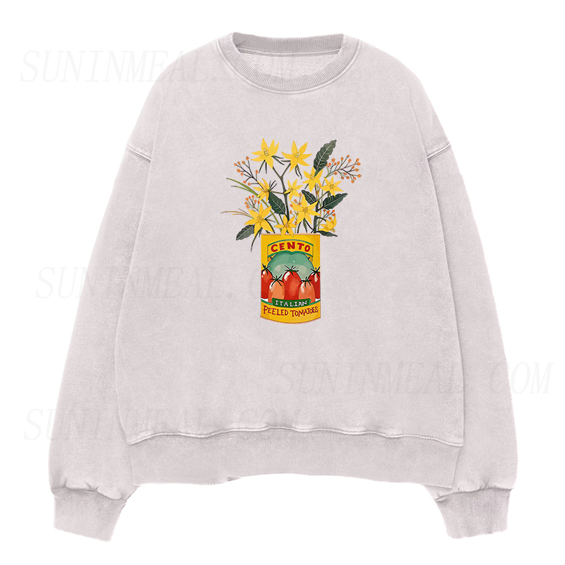 flowers and cento peeled tomatoes Unisex Crewneck Sweatshirt