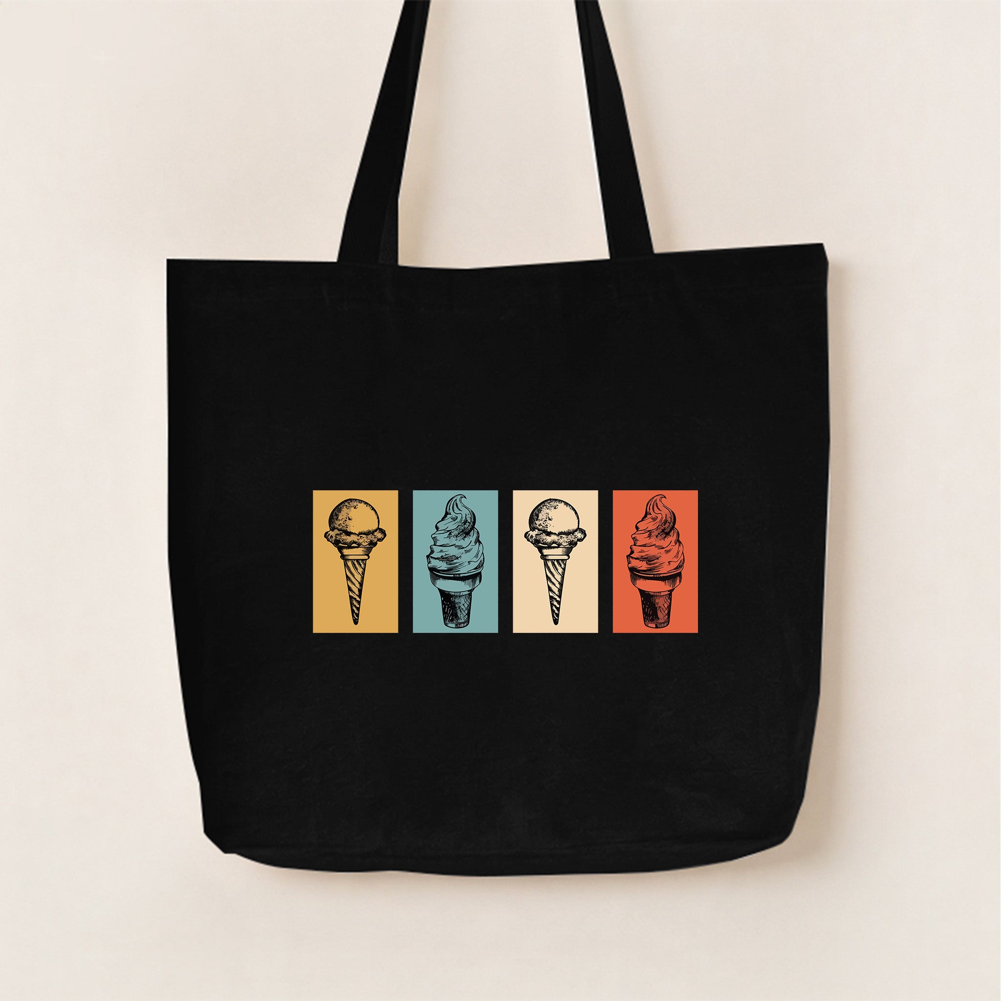 Retro Ice Cream Canvas Tote Bag