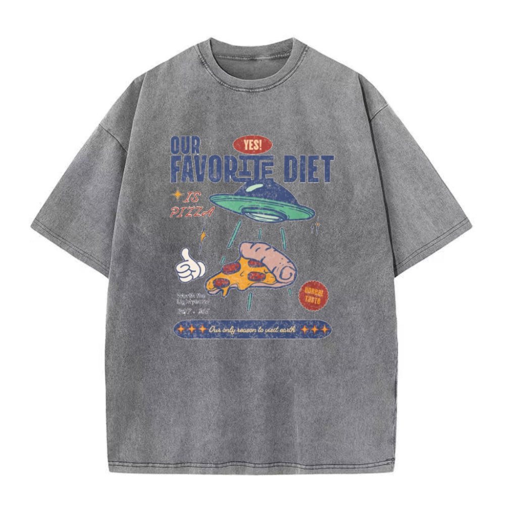 UFO Our Favorite Diet Is Pizza Unisex Tee