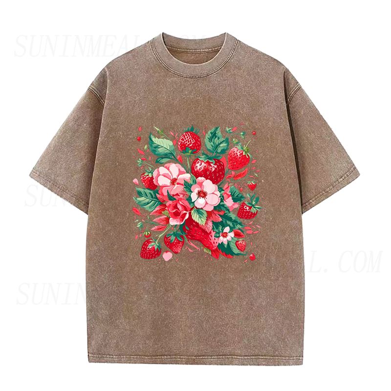 Strawberry & Floral Bouquet Unisex Tee