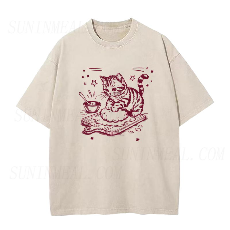Funny Cat Baking Unisex Tee