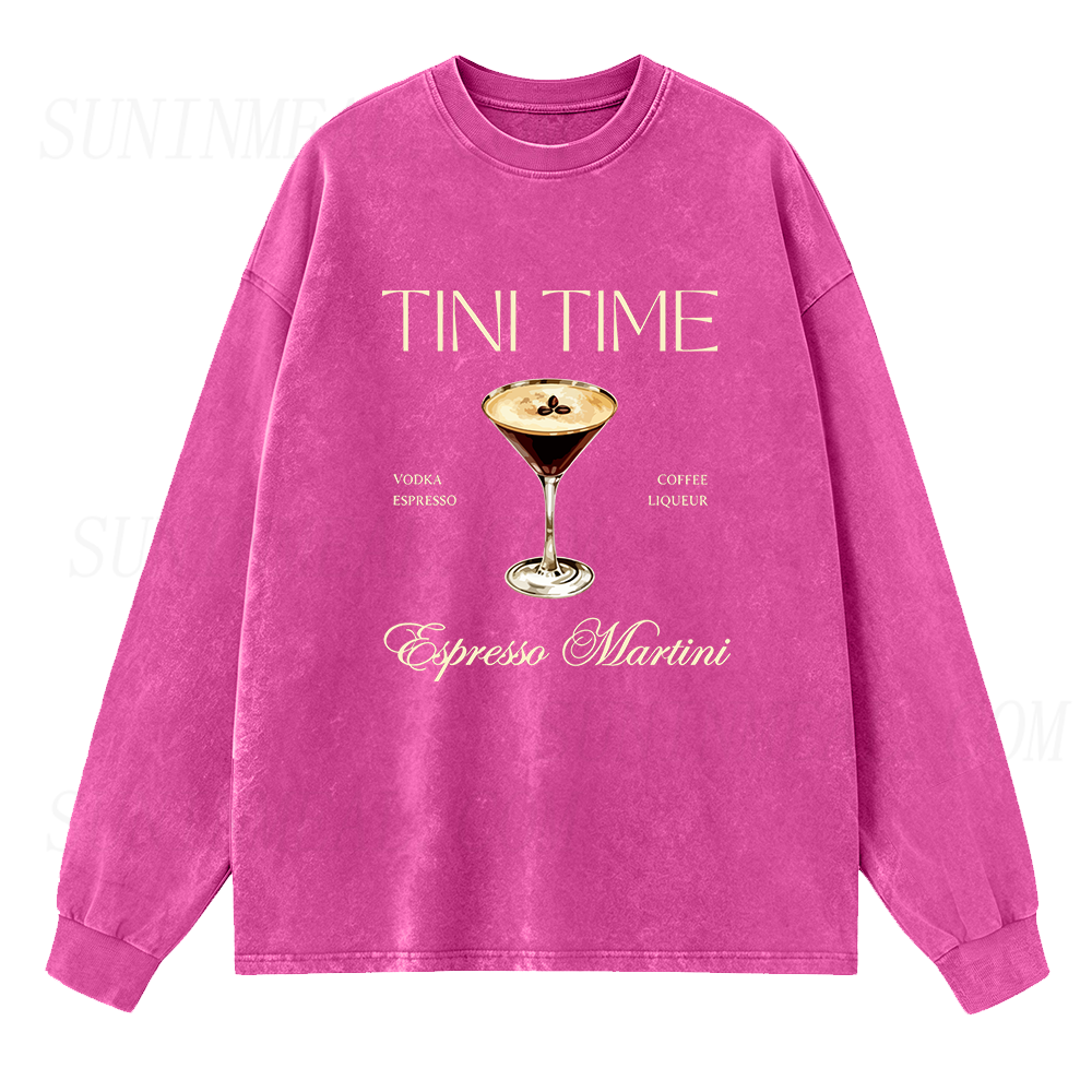 Tini Time Espresso Martini Long Sleeve Unisex Tee