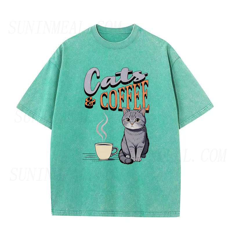 Cats And Coffee Unisex Tee