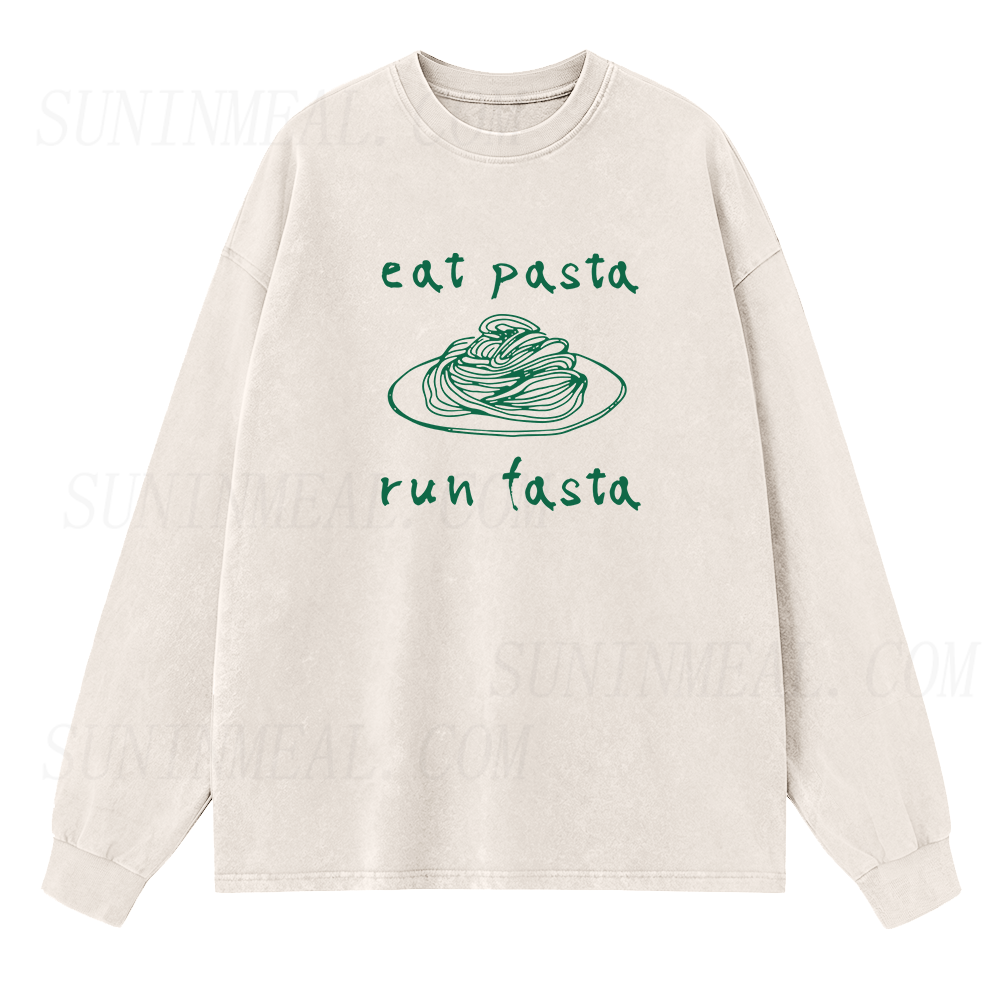 Eat Pasta Run Fasta Long Sleeve Unisex Tee