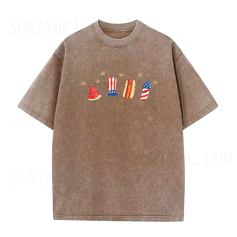 Fourth of July Crew Watermelon Hot Dogs & Fireworks Unisex Tee