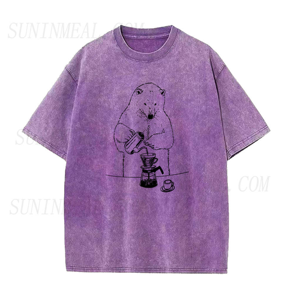 Polar Bear Is Brewing Coffee Unisex Tee