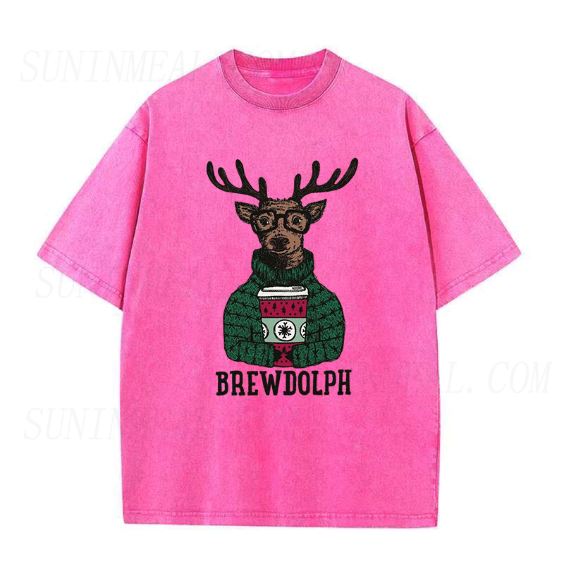 Brewdolph Reindeer Coffee Christmas Unisex Tee