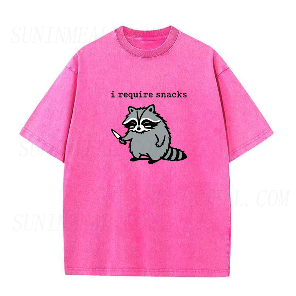 I Require Snacks Raccoon Unisex Tee