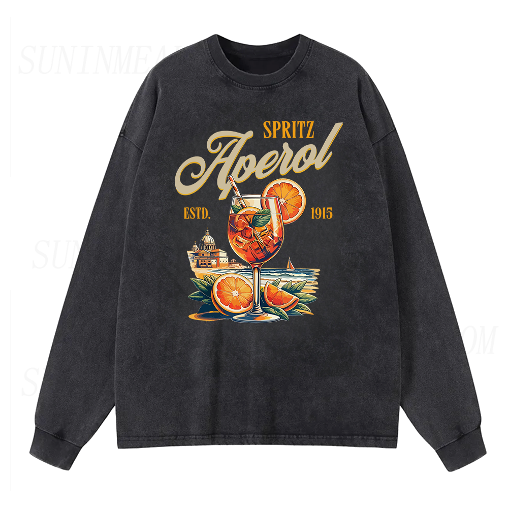 Aperol Cocktail Italian Spritz Long Sleeve Unisex Tee