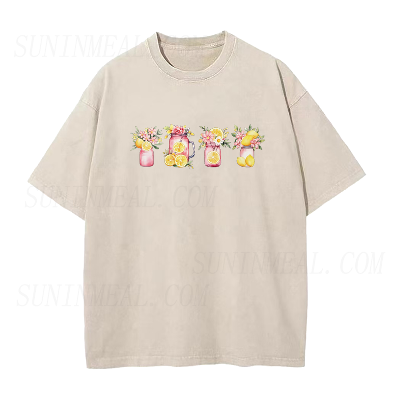 Floral Pink Lemonade Lemon Unisex Tee
