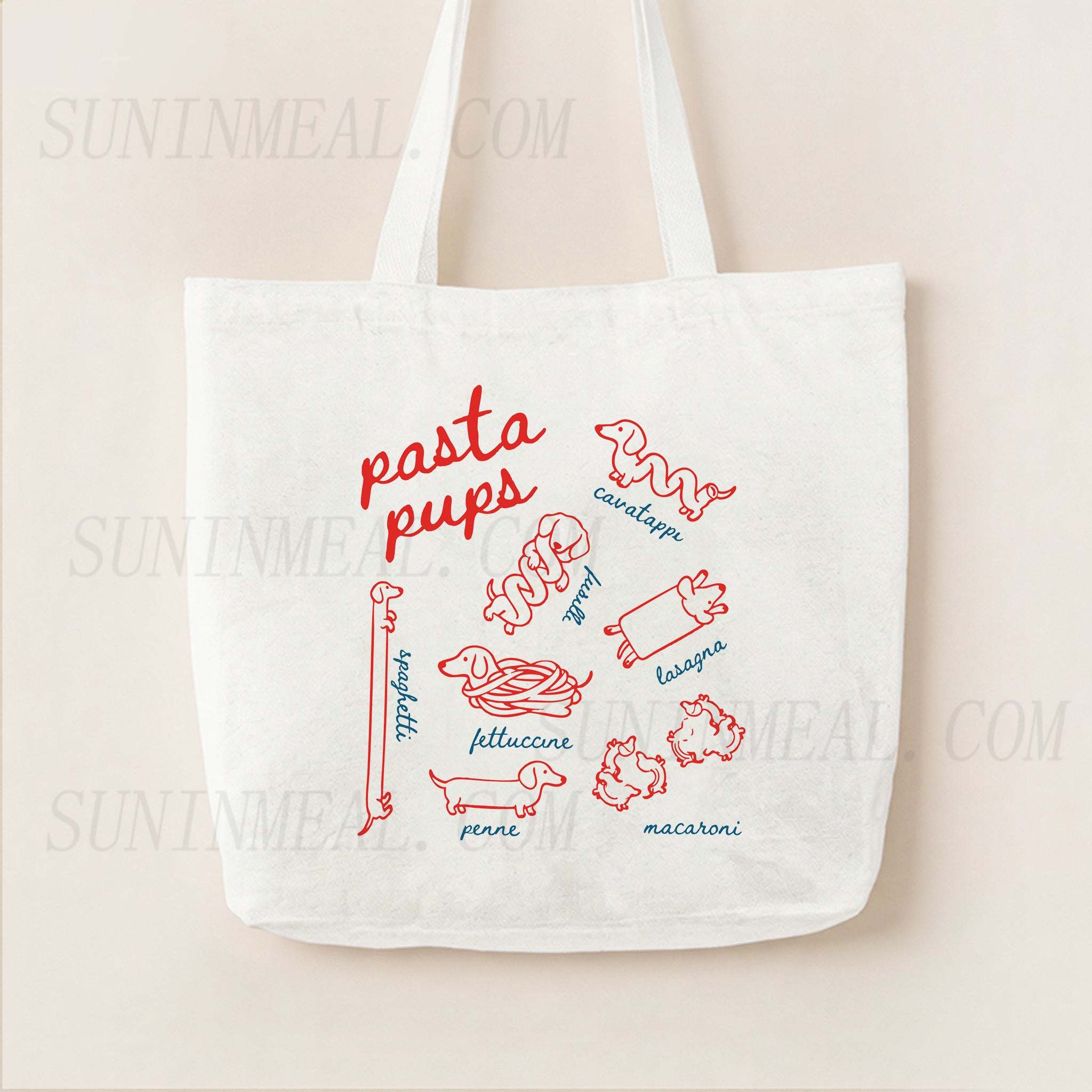 Pasta Pups Canvas Tote Bag