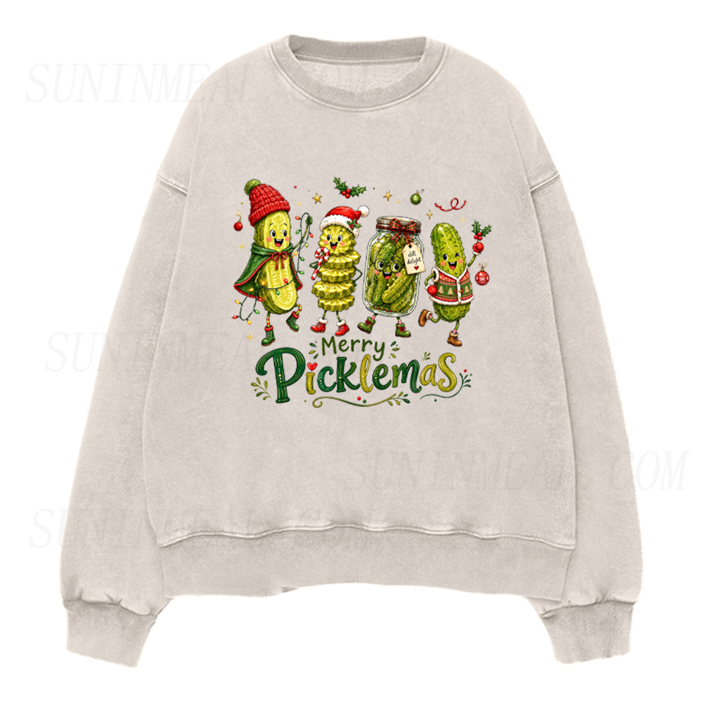 Merry Picklemas Christmas Pickle Unisex Crewneck Sweatshirt
