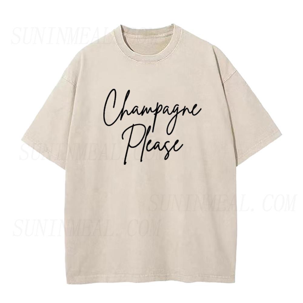 Retro Champagne Please Unisex Tee