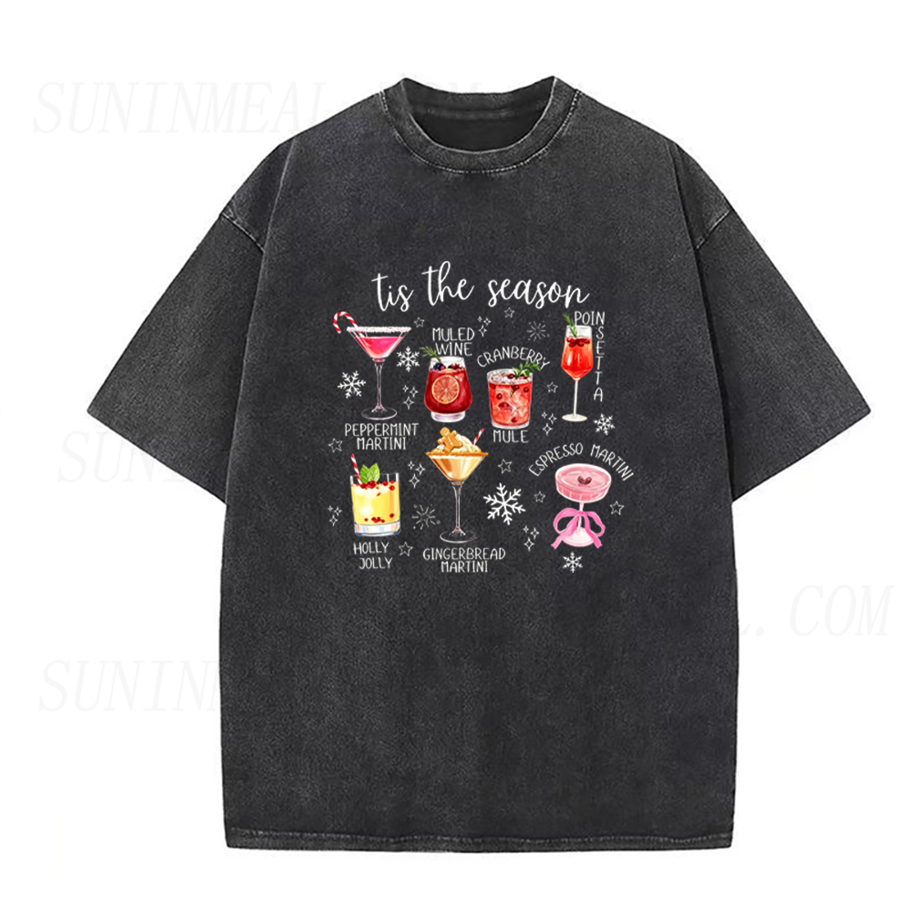 Tis The Season Christmas Holiday Cocktails Unisex Tee