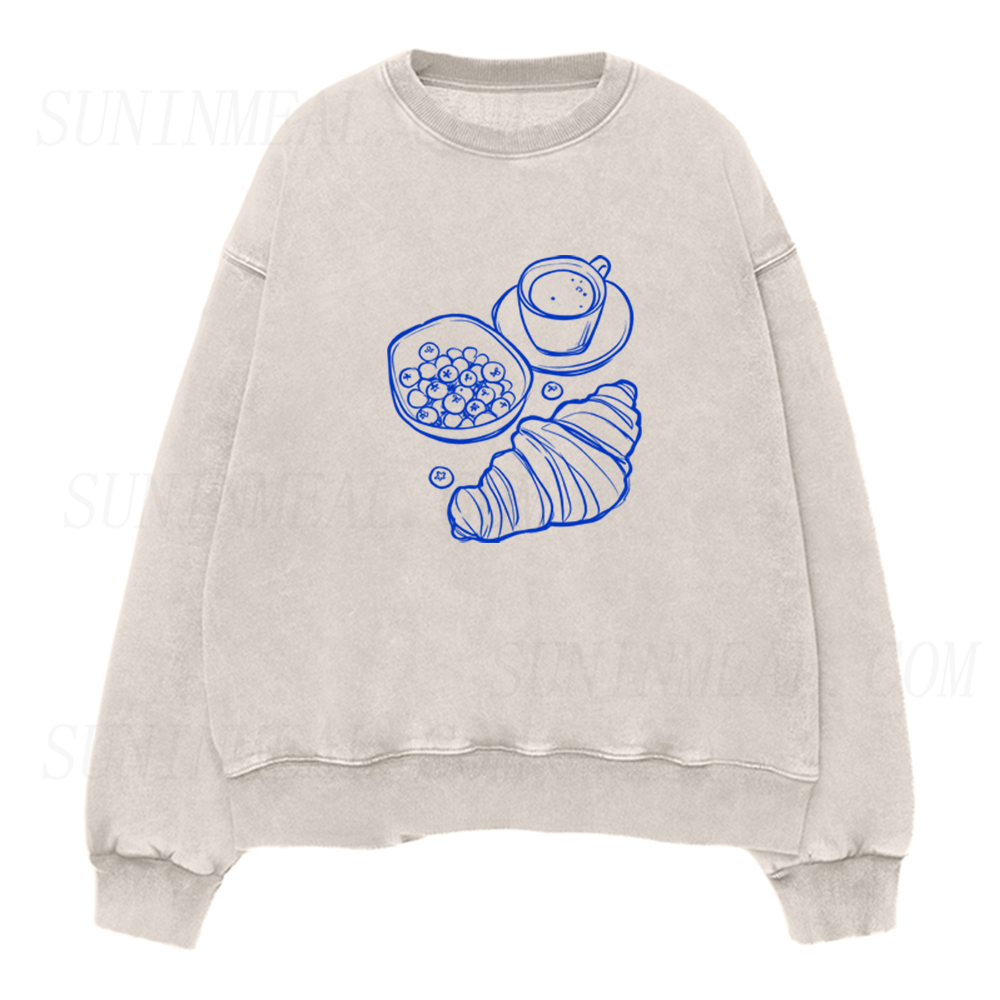 Croissants and Blueberries Unisex Crewneck Sweatshirt