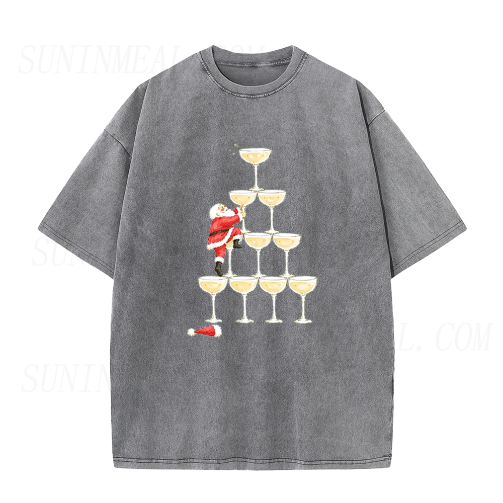 Santa Champagne Tower Unisex Tee