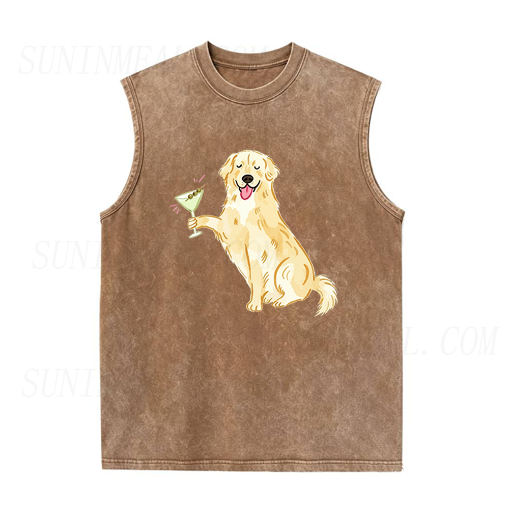 Golden Retriever Martini Unisex Tank Top