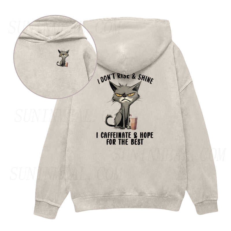 I Don't Rise And Shine Cat Coffee Unisex Hoodie