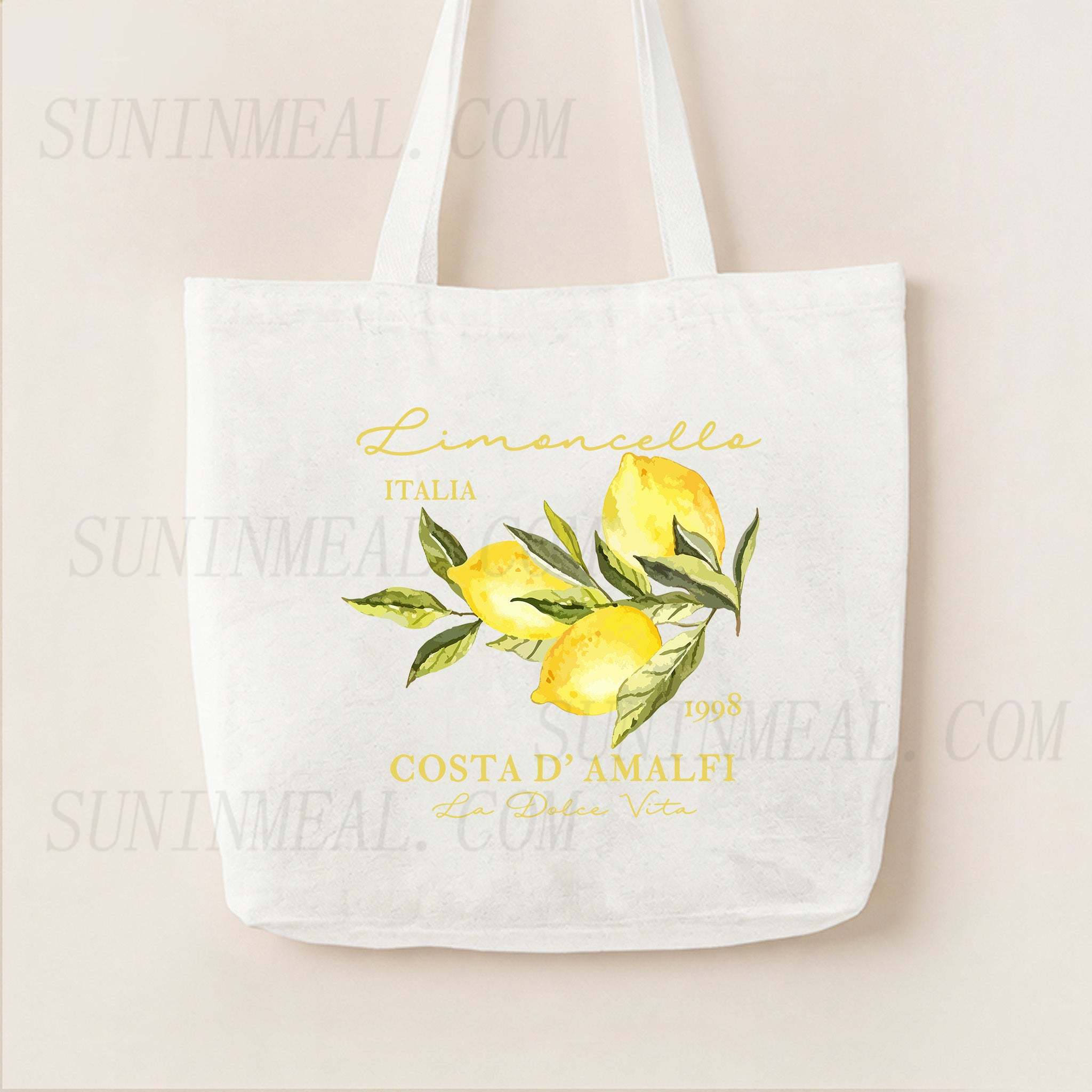 Retro Limoncello La Dolce Vita Canvas Tote Bag
