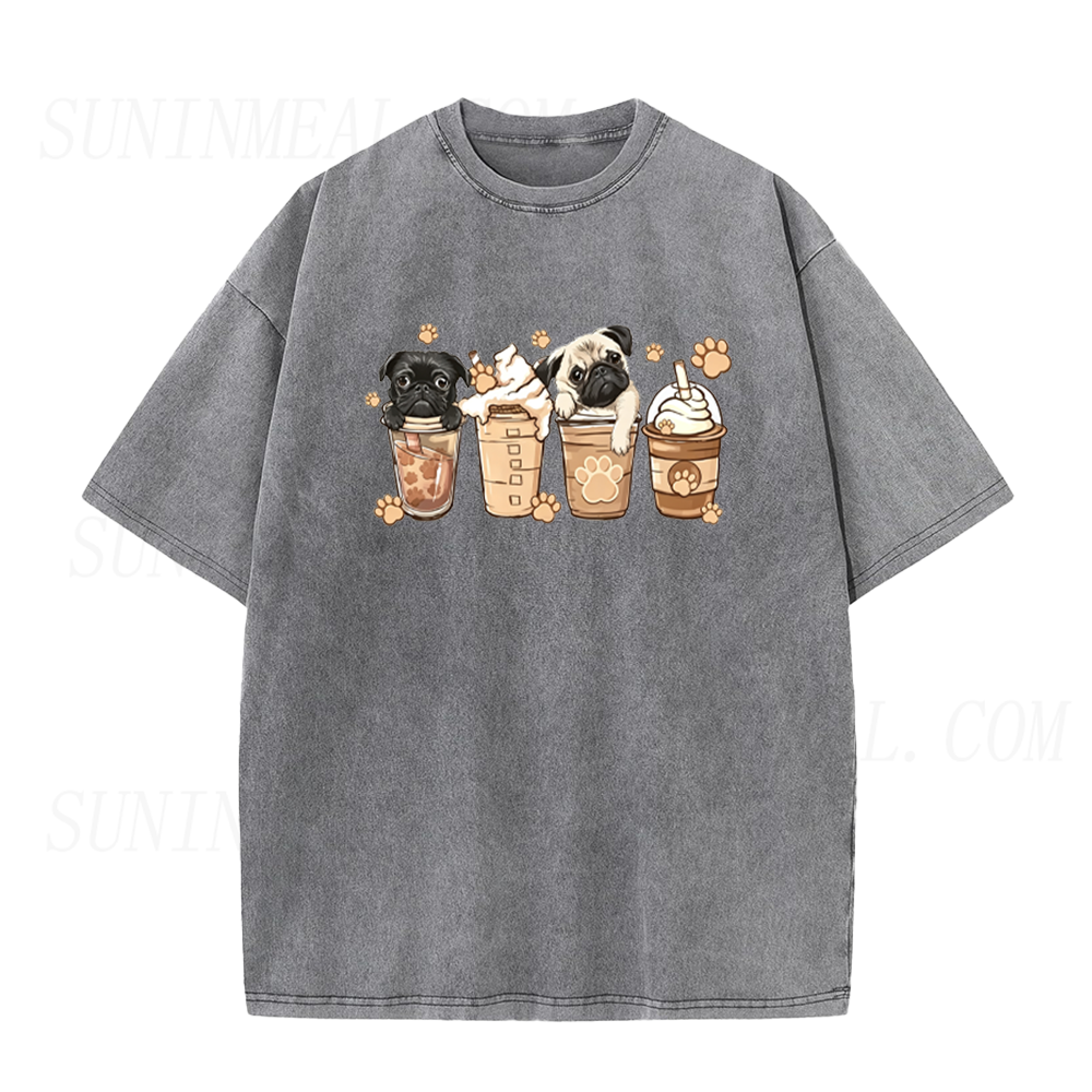 Cute Pug Coffee Unisex Tee