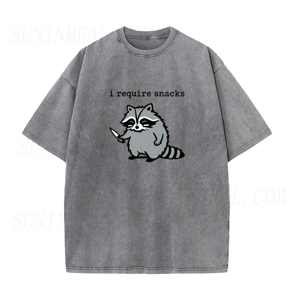 I Require Snacks Raccoon Unisex Tee