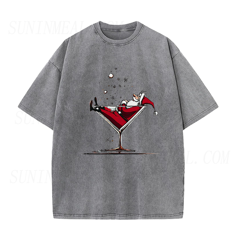 Santa Claus Christmas Cocktail Unisex Tee