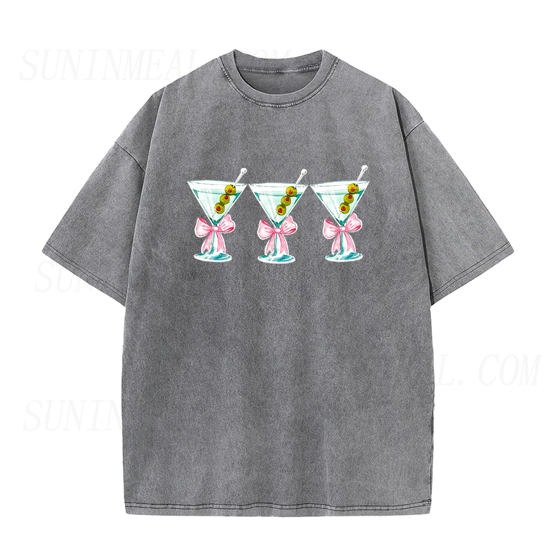Martinis with Pink Bows Unisex Tee