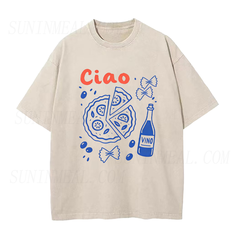 Ciao Vino Italian Pizza Time Unisex Tee