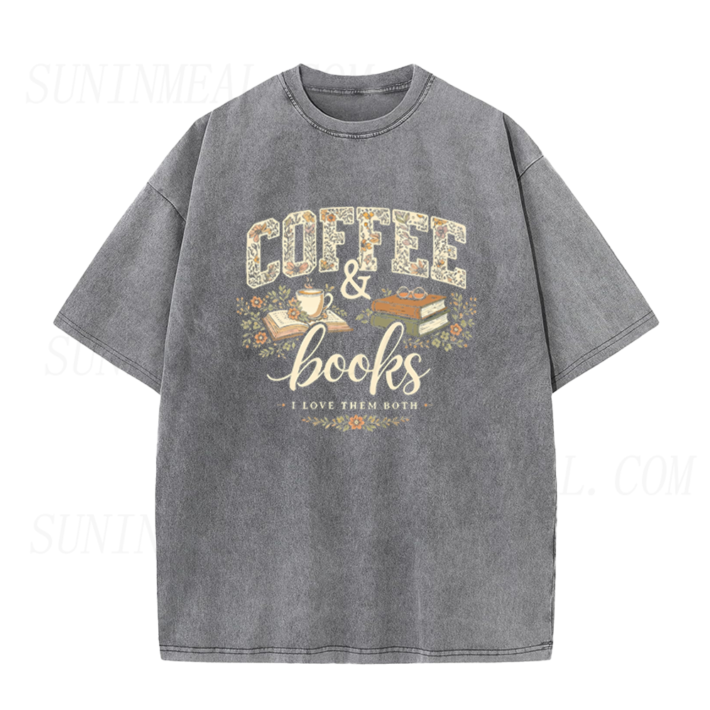 I Love Coffee & Books Unisex Tee