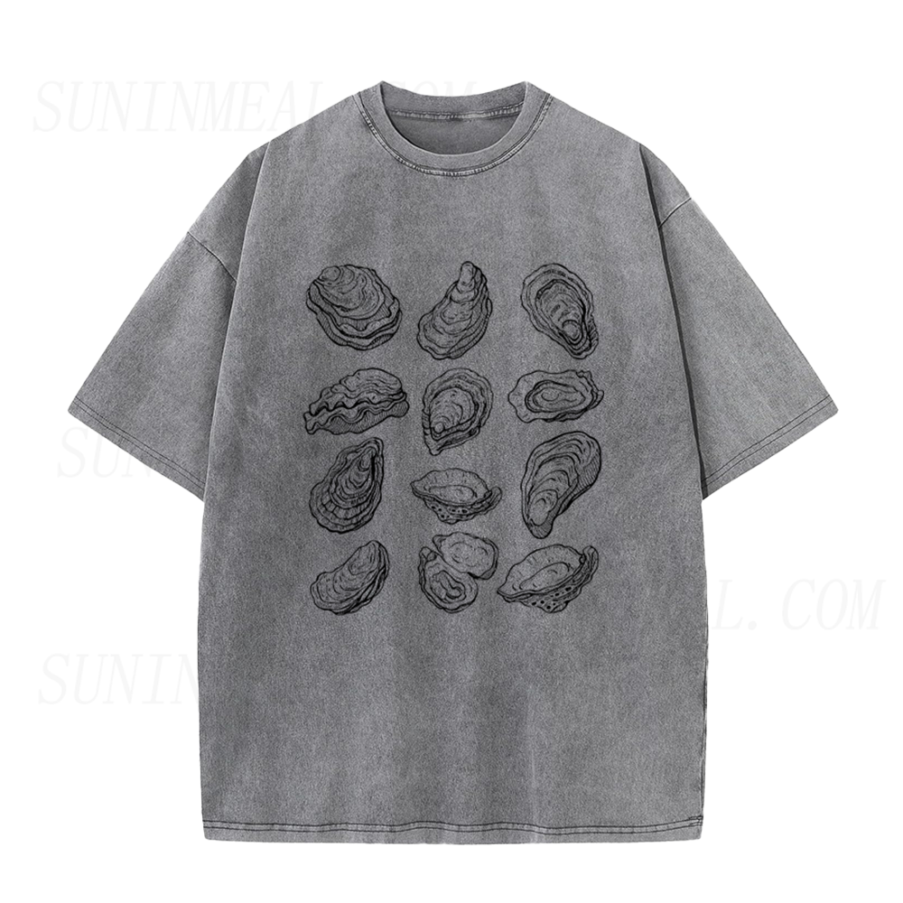 Seafood Oyster Drawing Unisex Tee
