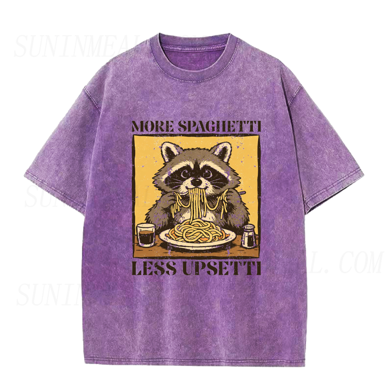 More Spaghetti Less Upsetti Raccoon Unisex Tee
