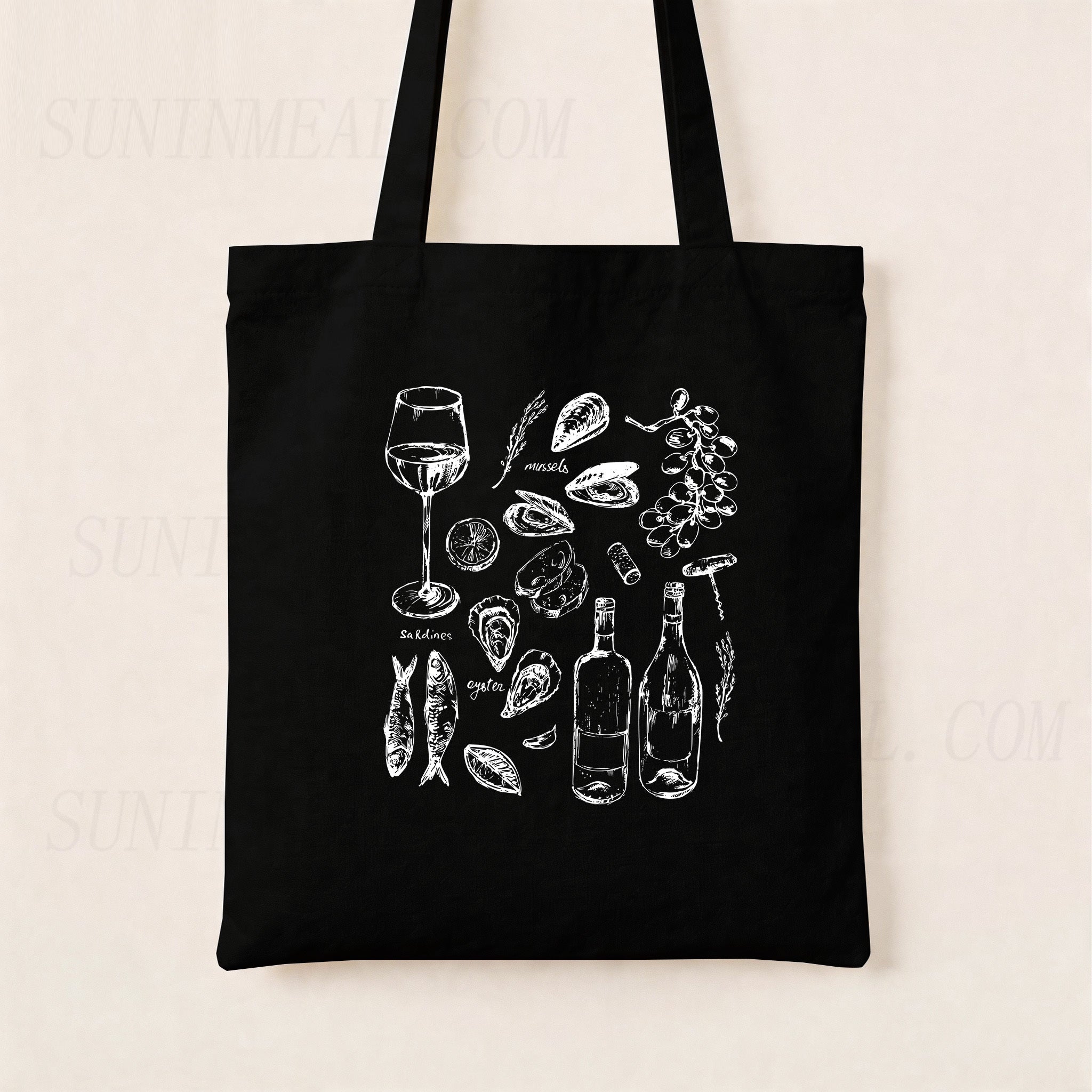 Ocean Wine Grapes Canvas Tote Bag