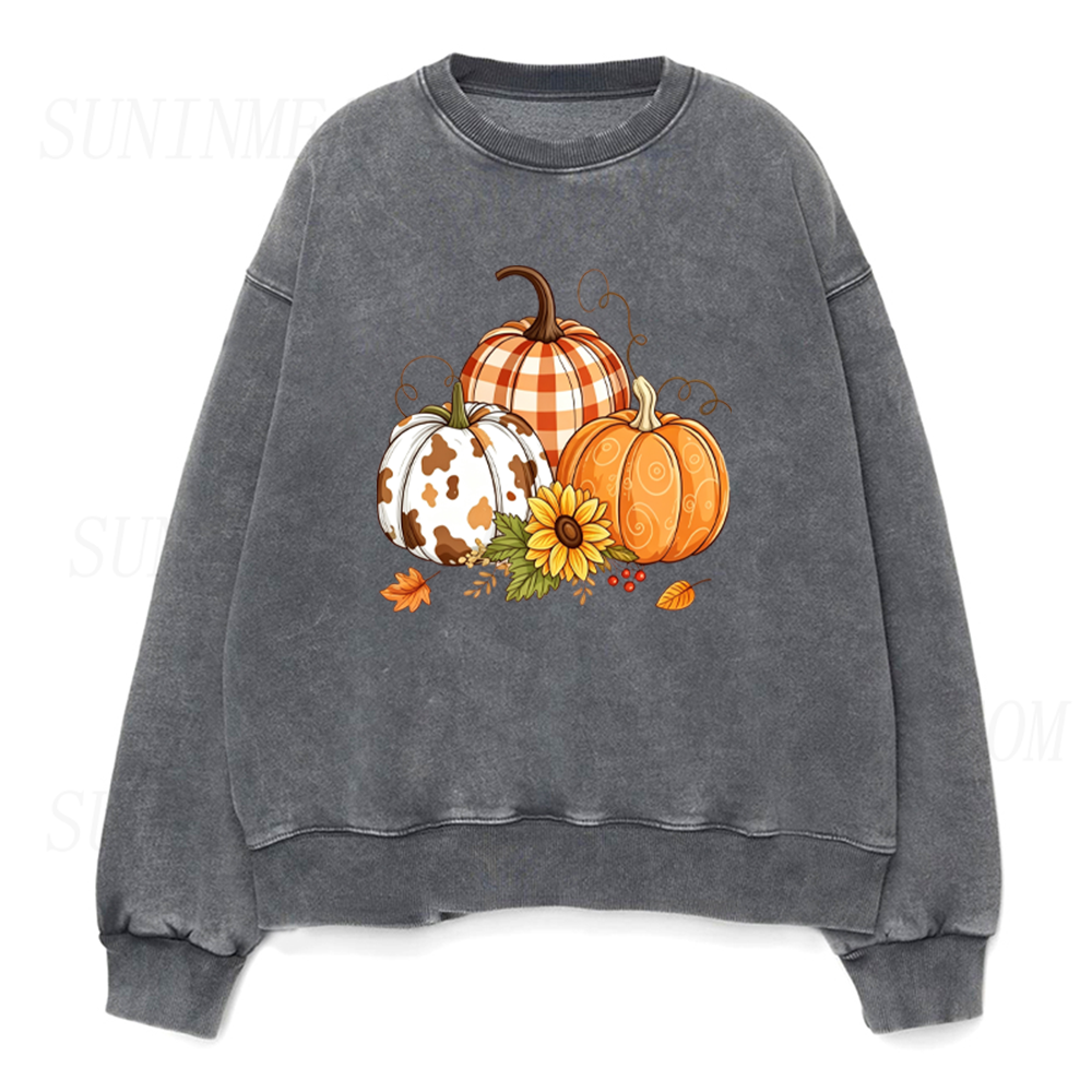 Cute Fall Pumpkin Unisex Crewneck Sweatshirt