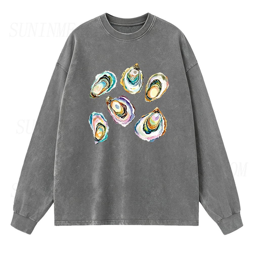 Watercolor Oyster Long Sleeve Unisex Tee