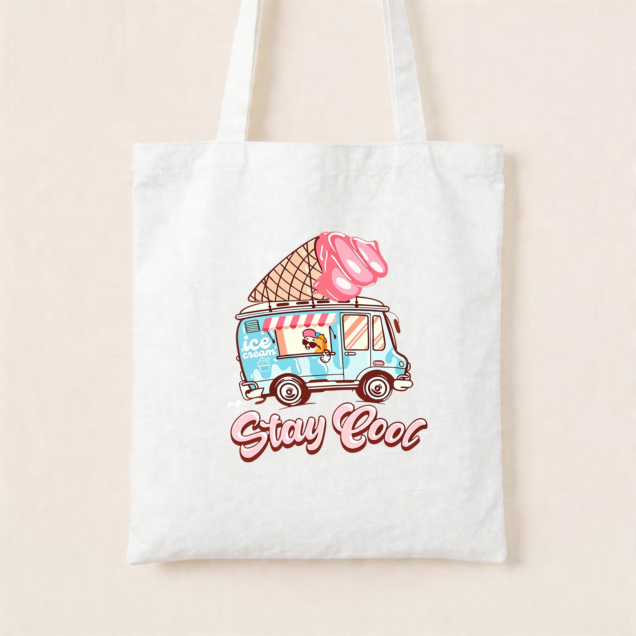Stay Cool Ice Cream Canvas Tote Bag