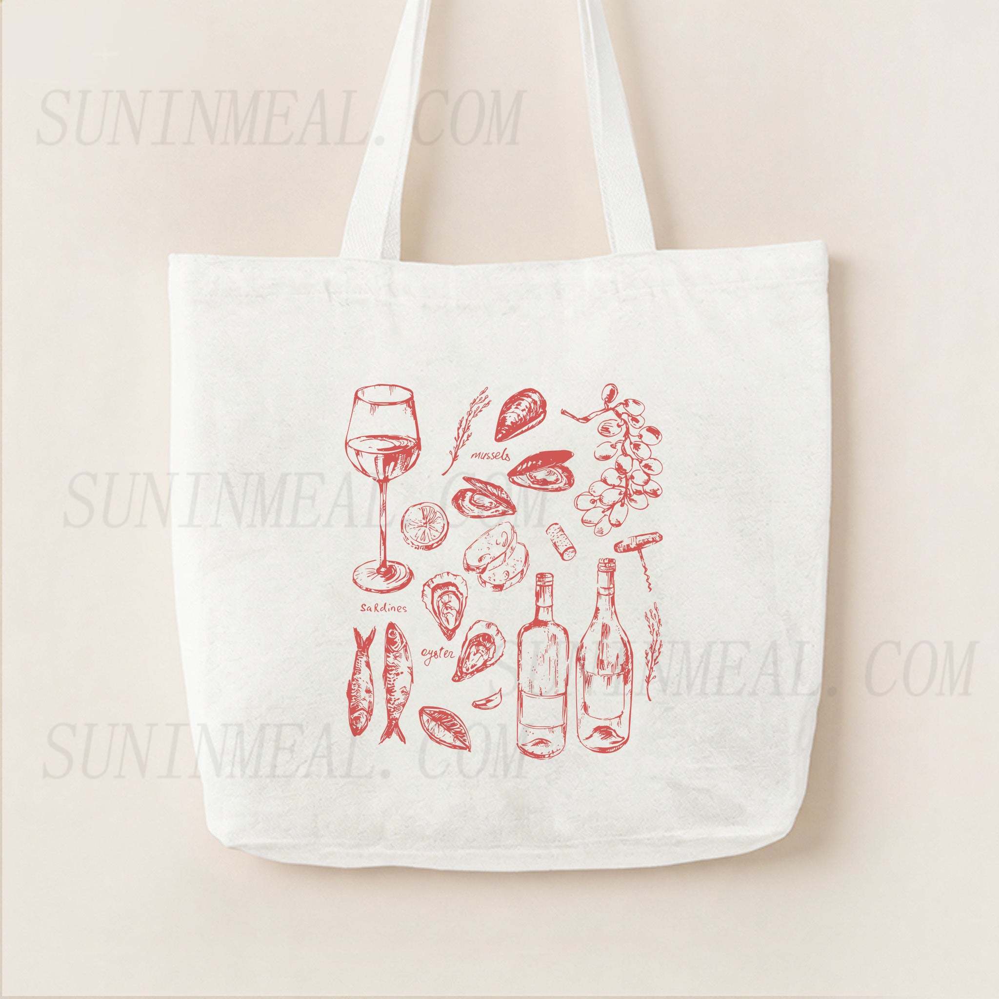 Ocean Wine Grapes Canvas Tote Bag