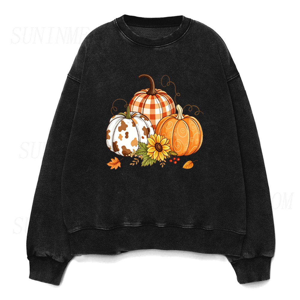 Cute Fall Pumpkin Unisex Crewneck Sweatshirt
